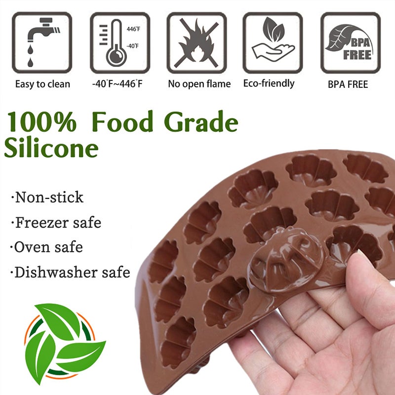 JOERSH Silicone Chocolate Molds for Fat Bombs Snacks & Truffles  4PCS Flower Shape Silicone Molds Caramel Hard Candy Mold (11 Different Flowers) - Image 3